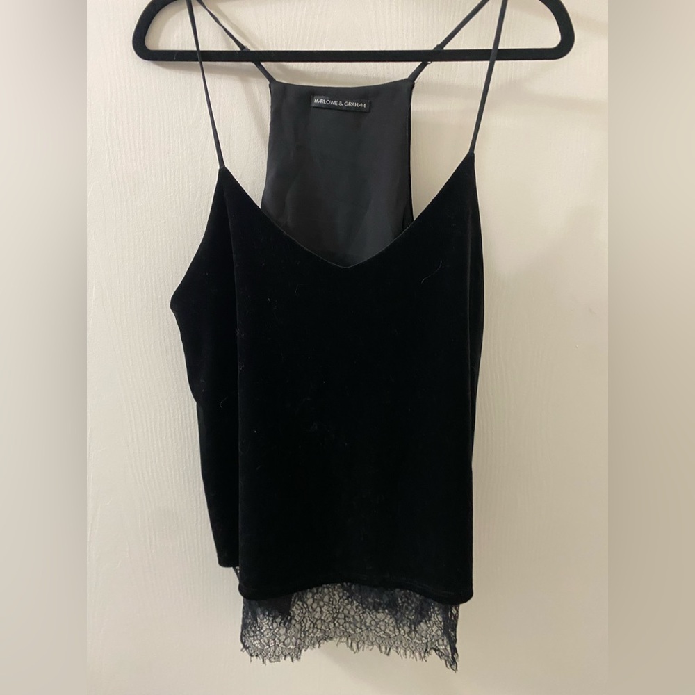 Velvet and lace top